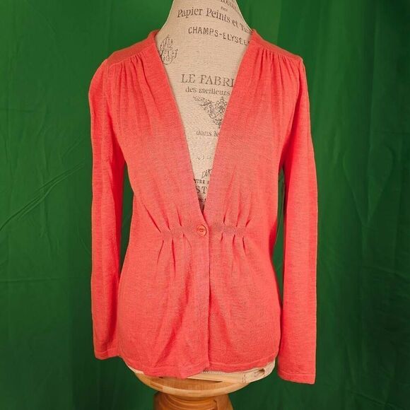 NWT Jones New York Womens Melon Linen‎ Blend Cardigan Sweater Small - Picture 1 of 6